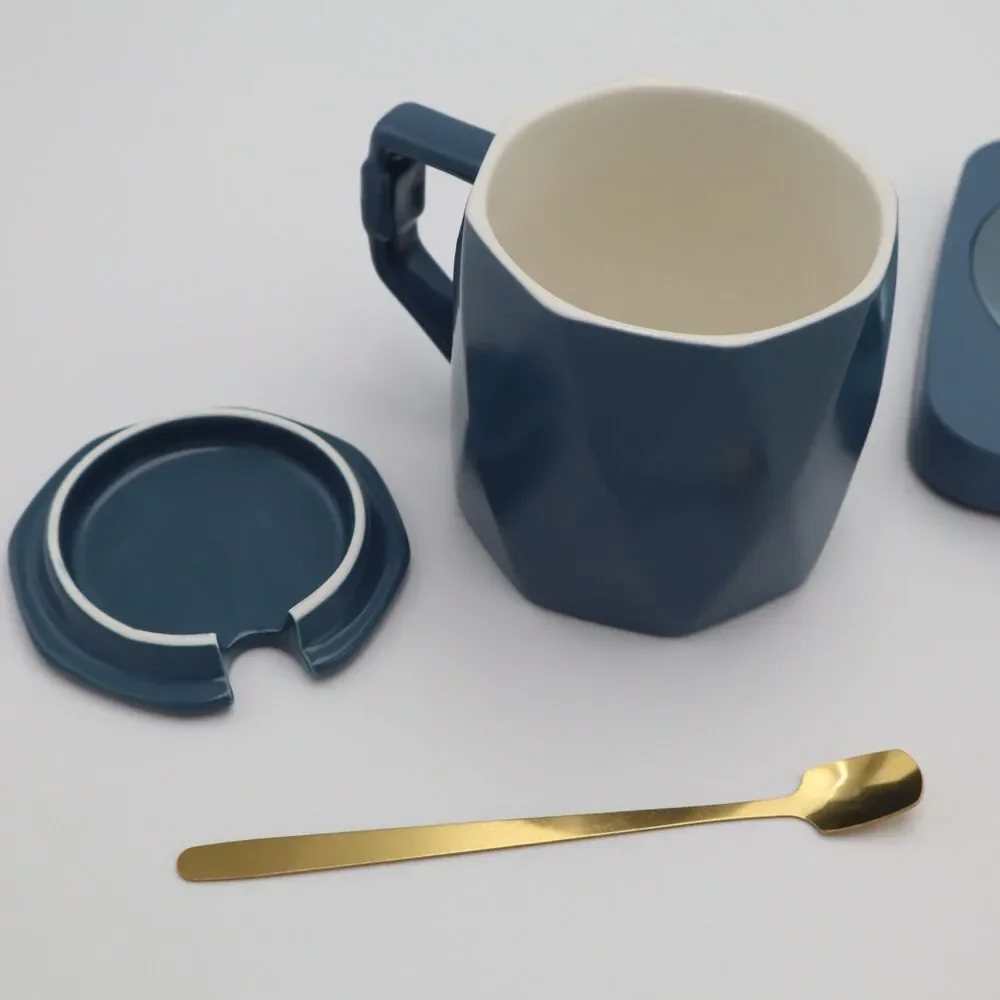 Electric Coffee / Tea / Hot Drink Warmer with Ceramic Mug and Spoon